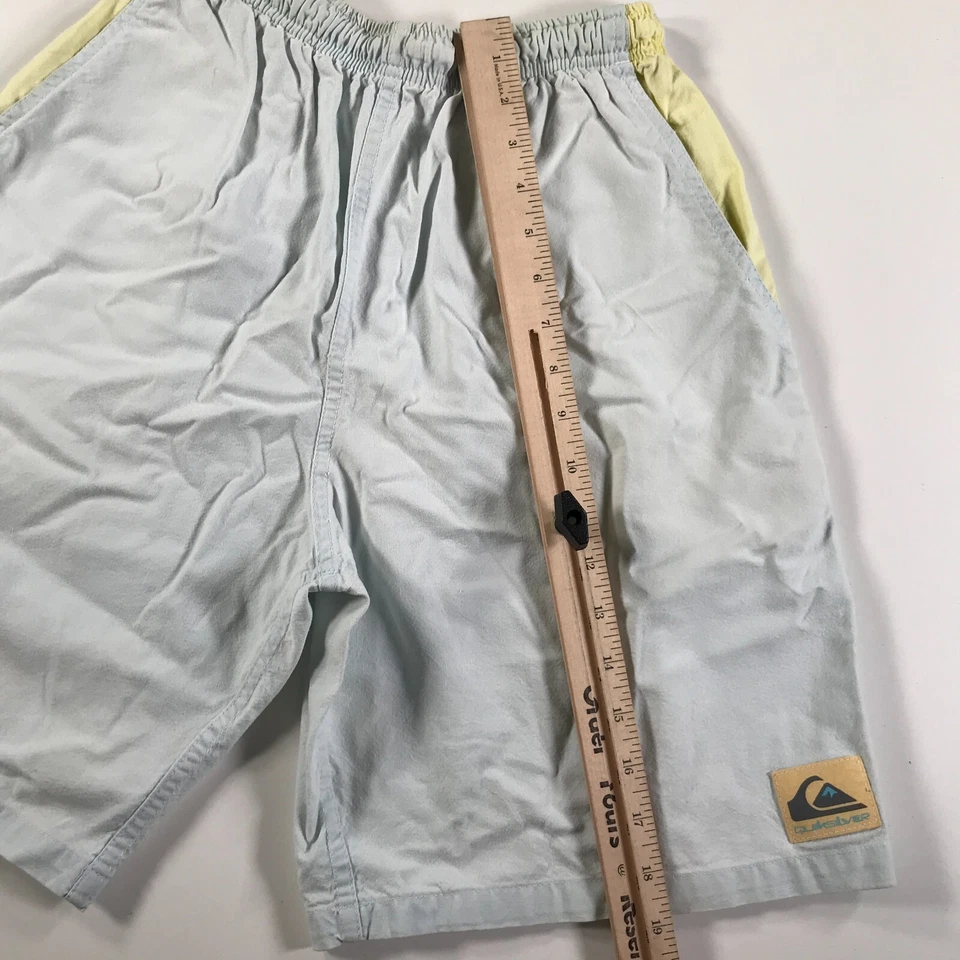 Pantalones Cortos De Colección Quiksilver Talla Mediana Gris Amarillo Neón Bolsillos con Cordón Foto 4 de 4