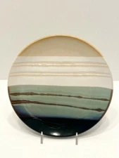 GIBSON EVERYDAY Snack Bread Salad Plate 7 1/2" Set of 4 Green, brown, tan, ivory