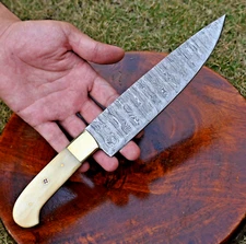 CUSTOM HAND MADE FORGED DAMASCUS STEEL CHEF KNIFE KITCHEN CUTLERY CLASSIC 957
