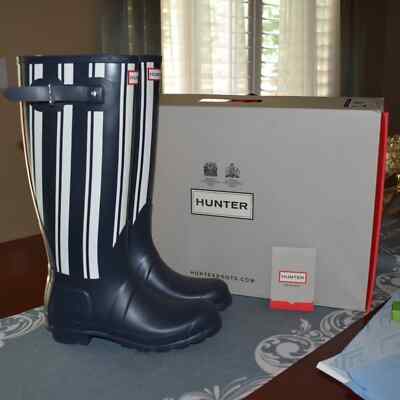 Hunter Original Garden Stripe Tall Rain Boots Hunter | Shoes | Rare Hunter Original Garden Stripe Tall  main image 2