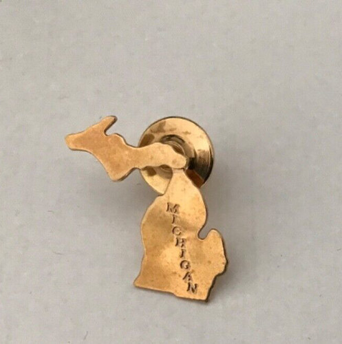 Vintage Avon State Michigan Gold Tone Lapel Hat Pin Tie Tack