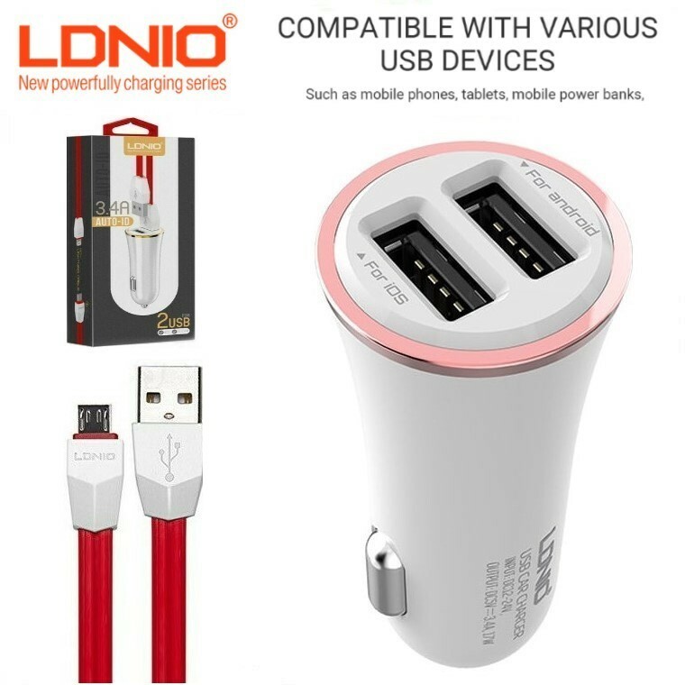 Fast Car Charger Cigarette Lighter Socket Dual USB Adapter and