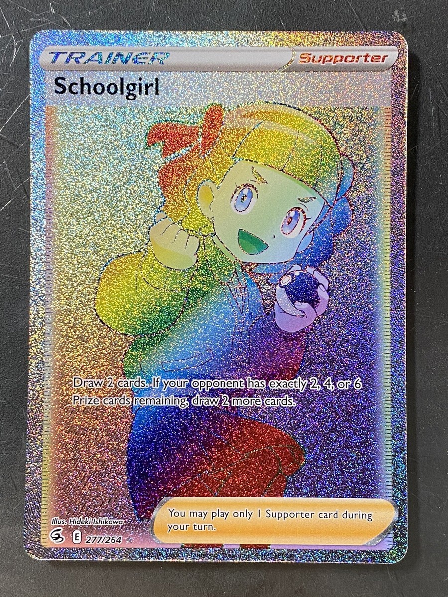 Schoolgirl 277/264 Fusion Strike NM Full Art Secret Rainbow