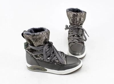 Stiefeletten Venice Boots Schnürung Kunstleder grau Gr. 39 - Bild 1 von 4