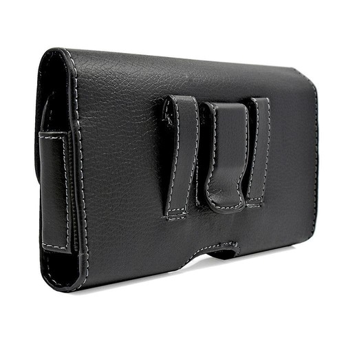 For SAMSUNG GALAXY S23 Plus - Black Leather Belt Clip Horizontal Pouch Holster - 第 5/6 張圖片