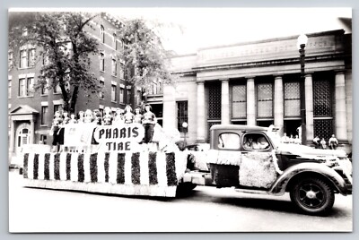Pharis Tire Float Downtown Parade Newark Ohio c1950 Real Photo RPPC