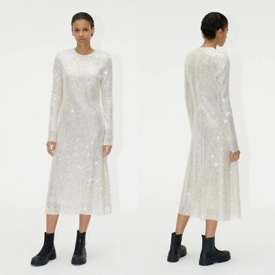 Stine Goya Women's Cream Celsia Sequin Dress Women's S