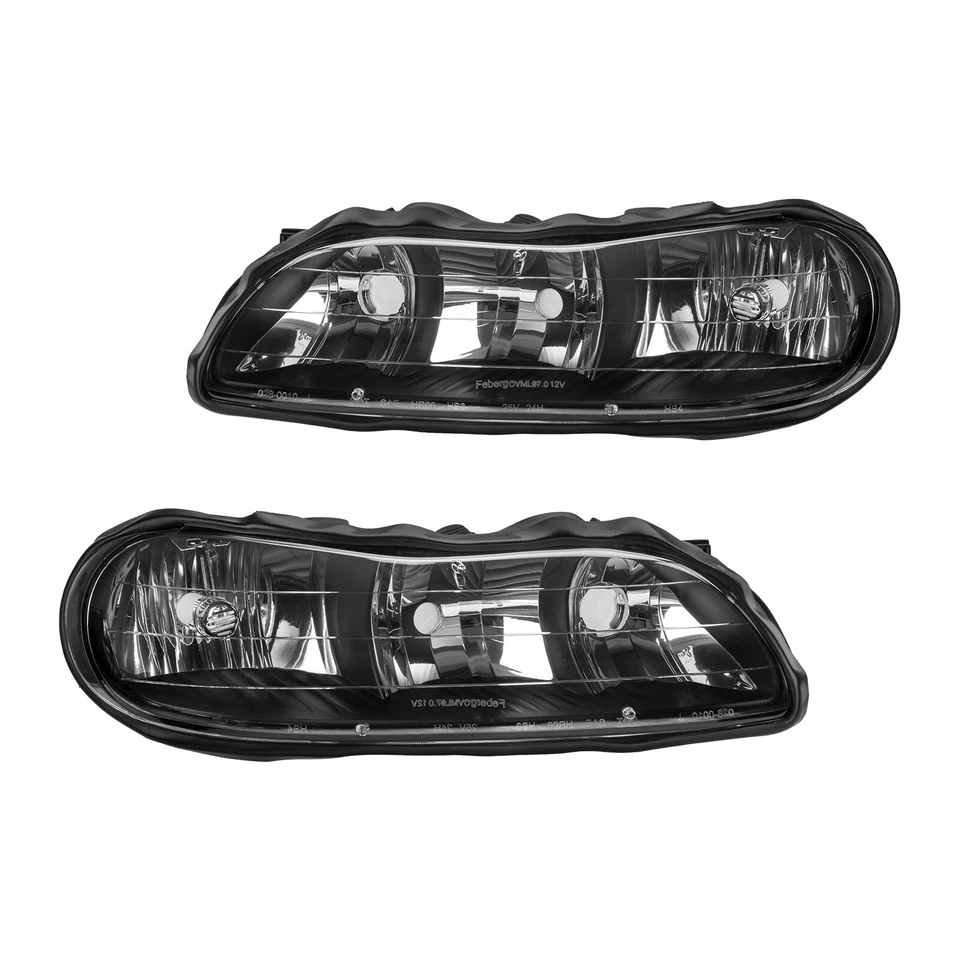 Par de faros negros para Chevy Malibu 1997-2003 izquierda+derecha Foto 3 de 4
