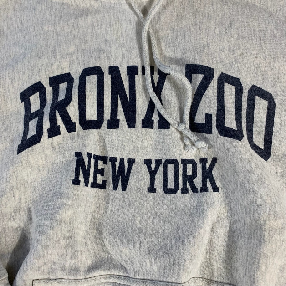 VTG MV Sport Hoodie Mens XS Gray Pro Reverse Weave Bronx Zoo