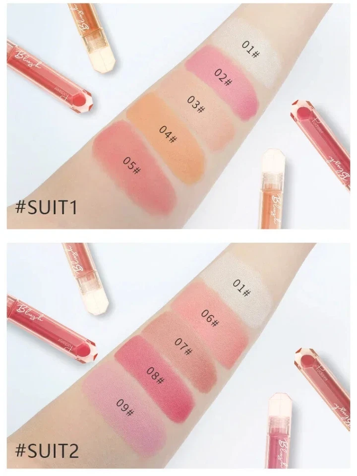 5 Color / Set Multi-use Silky Sponge Brush Face Contour Highlight Rouge Blushes - Image 2 of 4