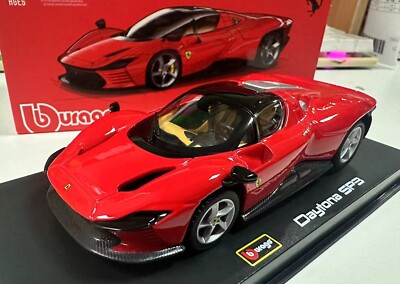 Bburago 1:43 Ferrari Daytona SP3 Diecast Metal Model Car Acrylic Cover Base New