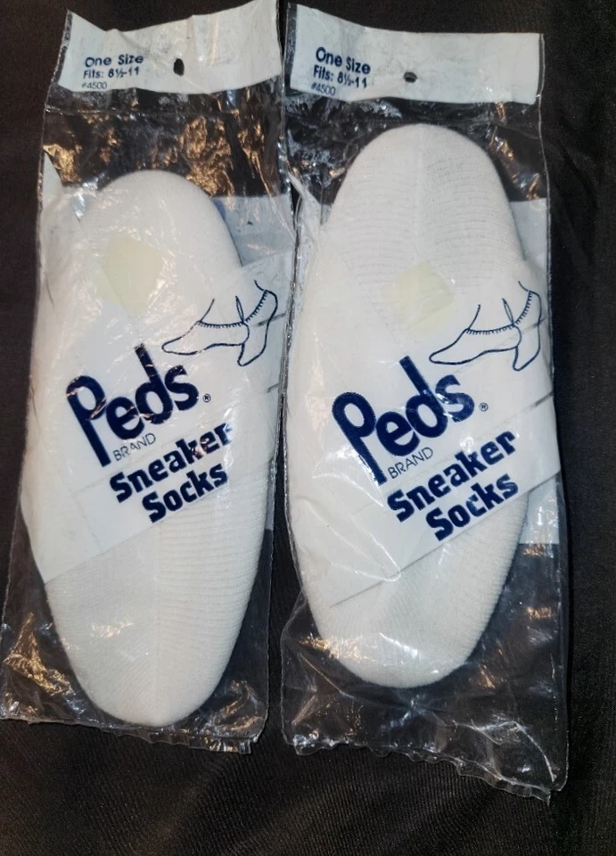 VTG 90s Peds 2 pr Socks Ankle Womans 8.5-11 Sneaker #4500 Terry Cushion - Image 2 of 4