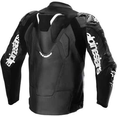 Men's Motorcycle Leather Jacket 52 - Alpinestars Atem V5 - Black