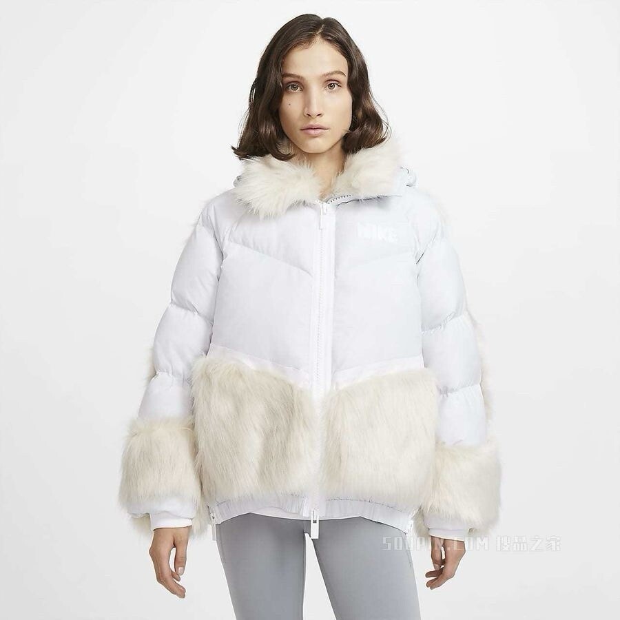 SACAI X NIKE Nike X Sacai Goose 800 piumino parka giacca cappotto pura pelliccia platino taglia media