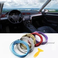 5M Blue Car Interior Door Gap Panel Edge Line Molding Trim Strip Insert Decorate