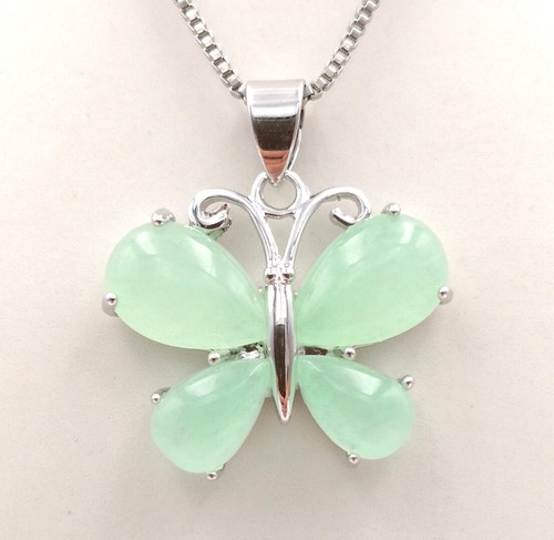 Collar Colgante Genuino Púrpura Verde Multicolor Lágrima de Jade 18 KGP - Imagen 28 de 30