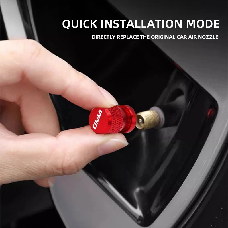 Alloy Car Wheel Tire Valve Caps Tyre Rim Stem Covers For Maserati Ghibli 4 pcs Foto 2 de 4