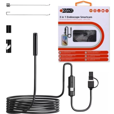 OBJECT USB Type C Endoscope Borescope Snake Inspection Camera 3 in 1 Phone Android 1.5M