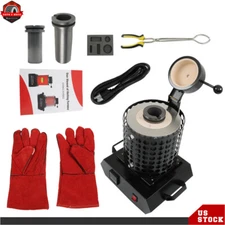 Gold Electric Digital Smelting Furnace Smelter Kiln Kit 1+3 KG 1400W 110v