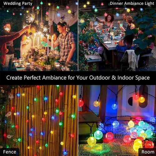 24Ft Fairy Lights for Xmas Yard Porch Camping Decoration 8 Lighting Modes - Picture 8 of 10