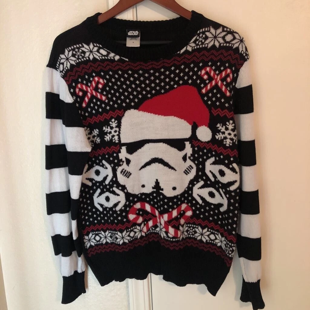 Star Wars Mens Storm Trooper Ugly Christmas Sweater Multicolor Long Sleeve M