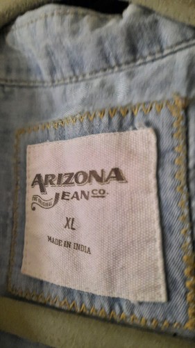 Camicia Arizona Jeans Chambray Denim con bottoni XL blu spacco dietro chiusura a scatto - Foto 3 di 4