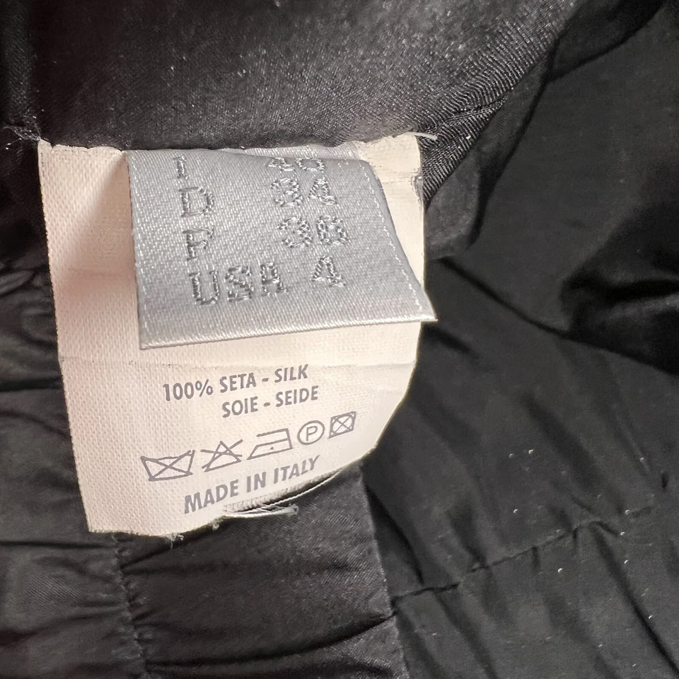 Gunex Made in Italy Pleated Silk Pocket Skirt Women's Size 4 Black - Image 4 of 4