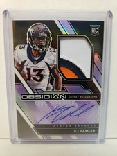 2020 Obsidian KJ Hamler RC Jersey Autographs 40/40 Purple Etch FOTL Broncos 