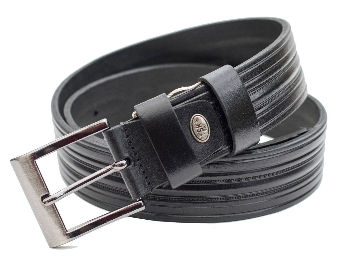 black leather designer belt