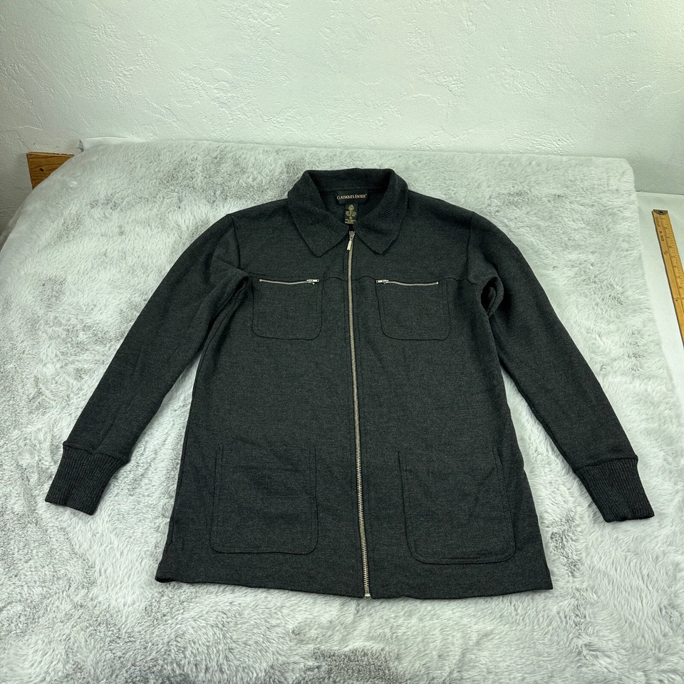 Suéter Vintage Classiques Entier Mujer Gris Medio Años 90 Minimal Chic Cárdigan Foto 2 de 4