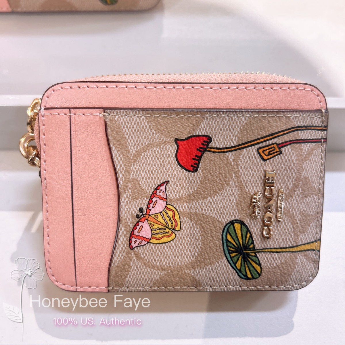 NWT Coach X Observed By Us Zip Card Case In Signature Canvas NWT Coach X Observed By Us Zip Card Case In Signature Canvas