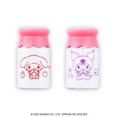 Eikoh Sanrio My Melody Kuromi Milk Bottle-Shaped Trinket Box Japan Set of 2 New