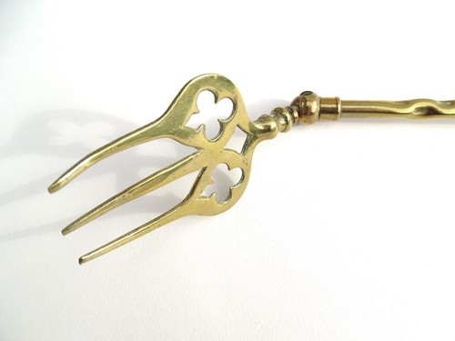 Long Brass Vintage Antique Toasting Fork Hinged End William Wordsworth 19” - Picture 11 of 11