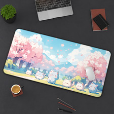 Kawaii Sakura Mouse Pad Desk Mat, Cute Extra Large Mouse Pad, Anime Desk Mat
