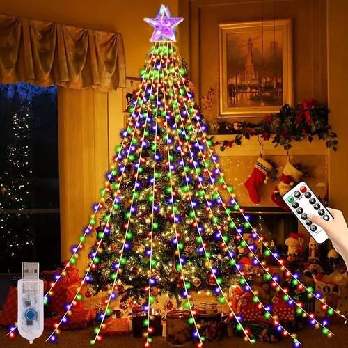 2M USB LED Star Waterfall Fairy String Lights Christmas Tree Light Party Decor - Picture 17 of 27