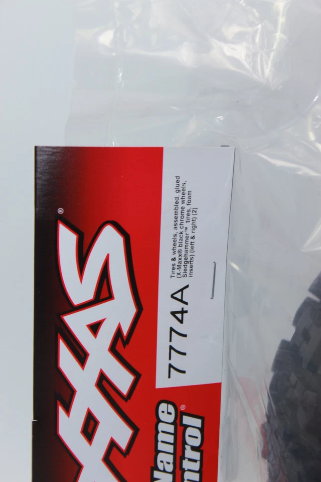 Traxxas 7774 A Reifen auf Felge schwarz chrome 2 Stück 8S  X-Maxx  NEU OVP  - Bild 2 von 4