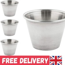 Pack Of 4 -  Brushed Stainless Steel Commercial Grade Ramekins Condiment Sauce