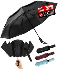 Repel Reverse Folding Umbrellas for Rain Windproof 46 Inch Large Coverage