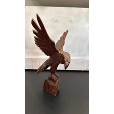 Beautiful Hand Carved Ironwood Eagle Statue/ Sculpture Vintage Vintage 