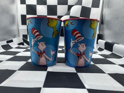 #ad Dr. Seuss Classic Cat in the Hat Retro Birthday Party Favor 16 oz. Cup Set Of 2 $12.96