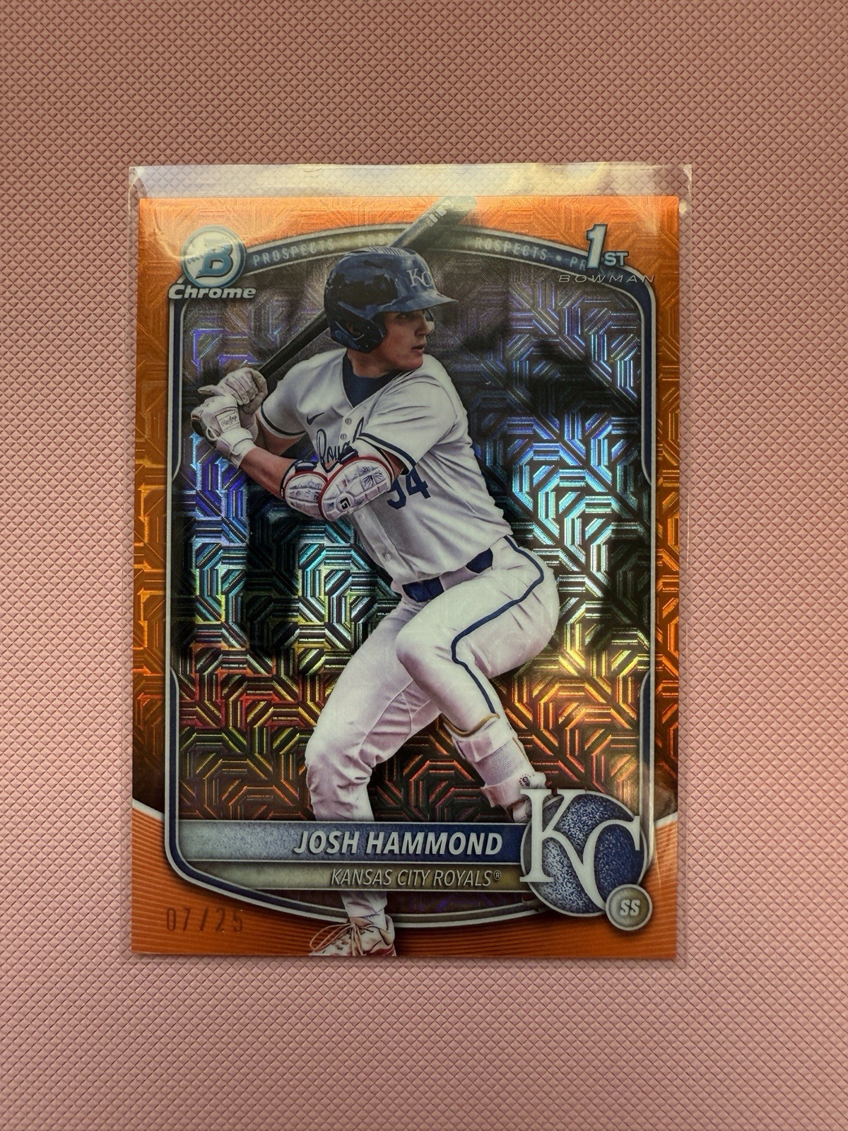 2025 Bowman Draft BDC-185 Josh Hammond 1st Chrome Orange Mojo Refractor /25