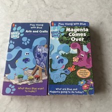 2 USED Nick Jr. Blues Clues Arts and Crafts & Magenta Comes Over VHS