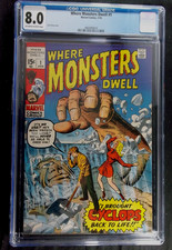 Where Monsters Dwell #1 CGC 8.0 Jack Kirby cover art Vintage Marvel 1970