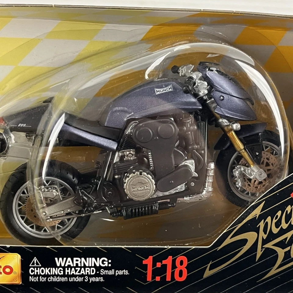 Maisto 1:18 Special Edition Gray Munch Motorcycle New - Image 2 of 4