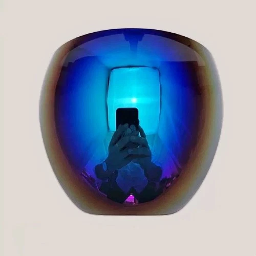 Blue Plated ABS Full Face Mask Visor Sunglasses Oversize Protection Glasses