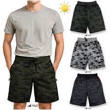 PANTALONCINO BERMUDA MILITARE TESSUTO TECNICO MIMETICO ZIP FLUO SPORT CACCIA EVG