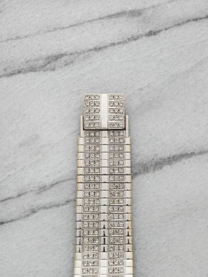 1990s Vintage Piaget 8025 18K WG Diamond Case Bracelet Pave