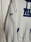 Football NY Giants Sweatshirt Hoodie Mens XL White Blue Preowned — photo 5