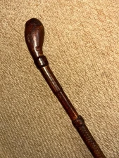 Antique Plaited English Leather Flexible Stick - Cladded Leather Coppice Handle