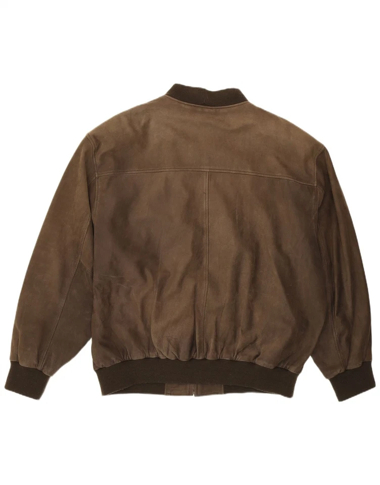 Chaqueta de cuero para hombre ANGELO LITRICO UK 42 XL cuero marrón XC01 Foto 2 de 3